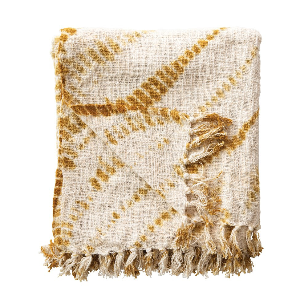 Tie-Dyed Throw with Fringe